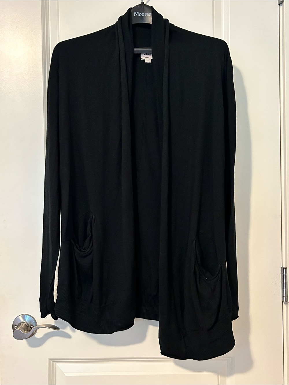 Aritzia Wilfred Black Silk Cashmere Open-Front Longline Cardigan - small